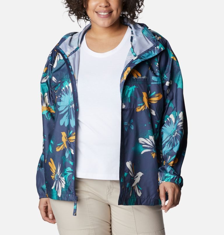 Columbia Flash Challenger Novelty Windbreaker Jakke Dame Blomster | Plus Size 80721P